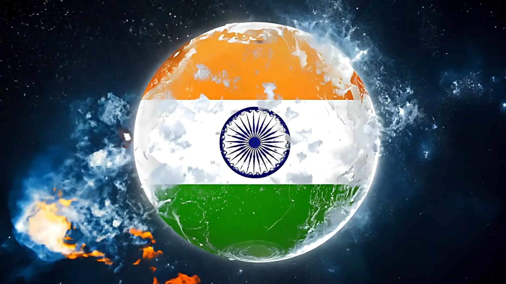 Indian Flag Globe Background for Independence Day Video Projects